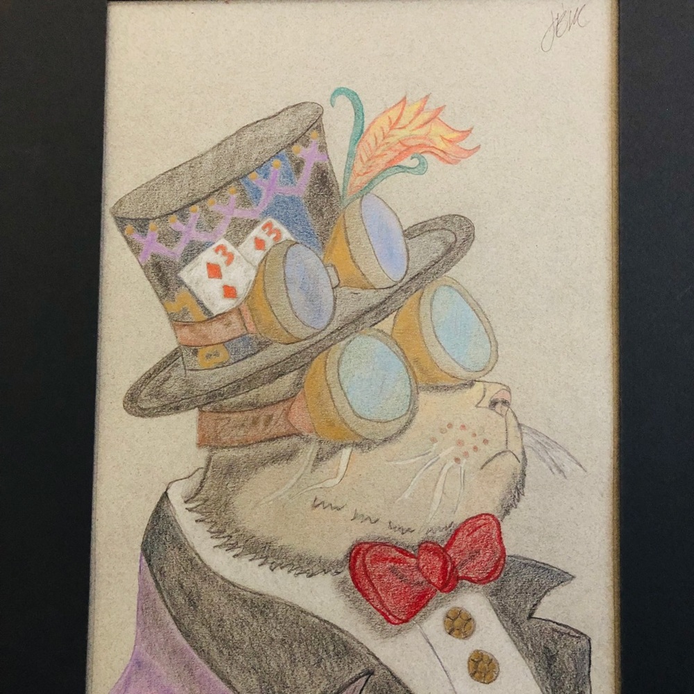 Steampunk cat illustration